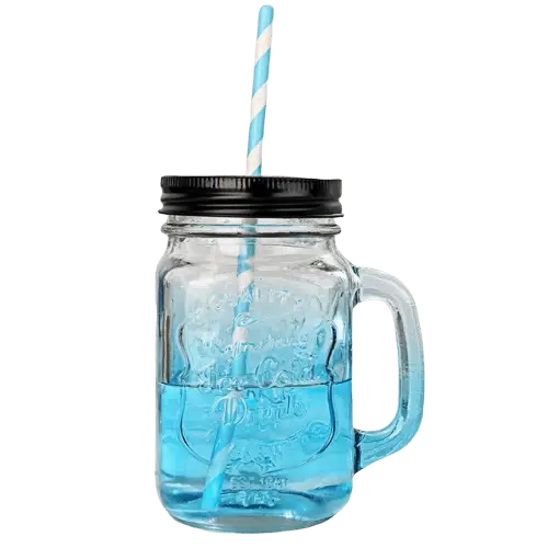 Mug en verre avec paille réutilisable 450ml Couleur transparent Novastyl